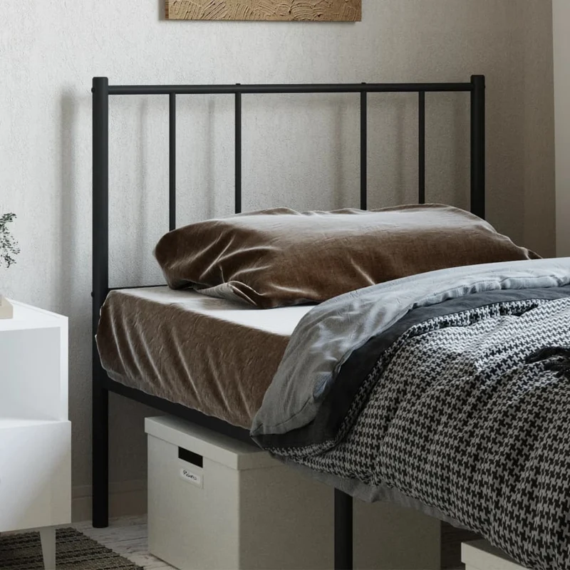 vidaXL Vervangend hoofdbord metaal zwart 75 cm
