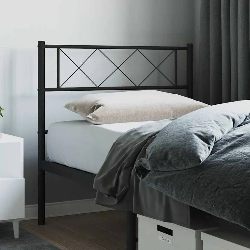 vidaXL Vervangend hoofdbord 90 cm metaal zwart