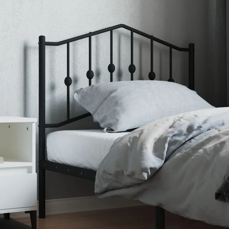 vidaXL Vervangend hoofdbord 90 cm metaal zwart