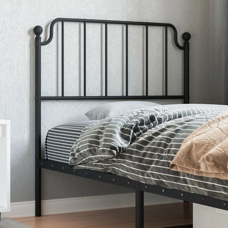 vidaXL Vervangend hoofdbord 90 cm metaal zwart