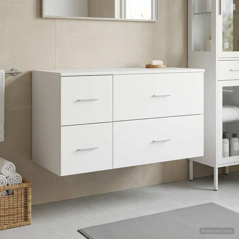 vidaXL Badkamermeubel Set 2 st Wit Bewerkt hout