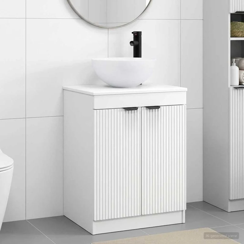 vidaXL Badkamermeubel Set Wit Bewerkt hout