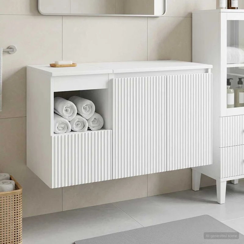 vidaXL Badkamermeubel Set 2 st Wit Bewerkt hout