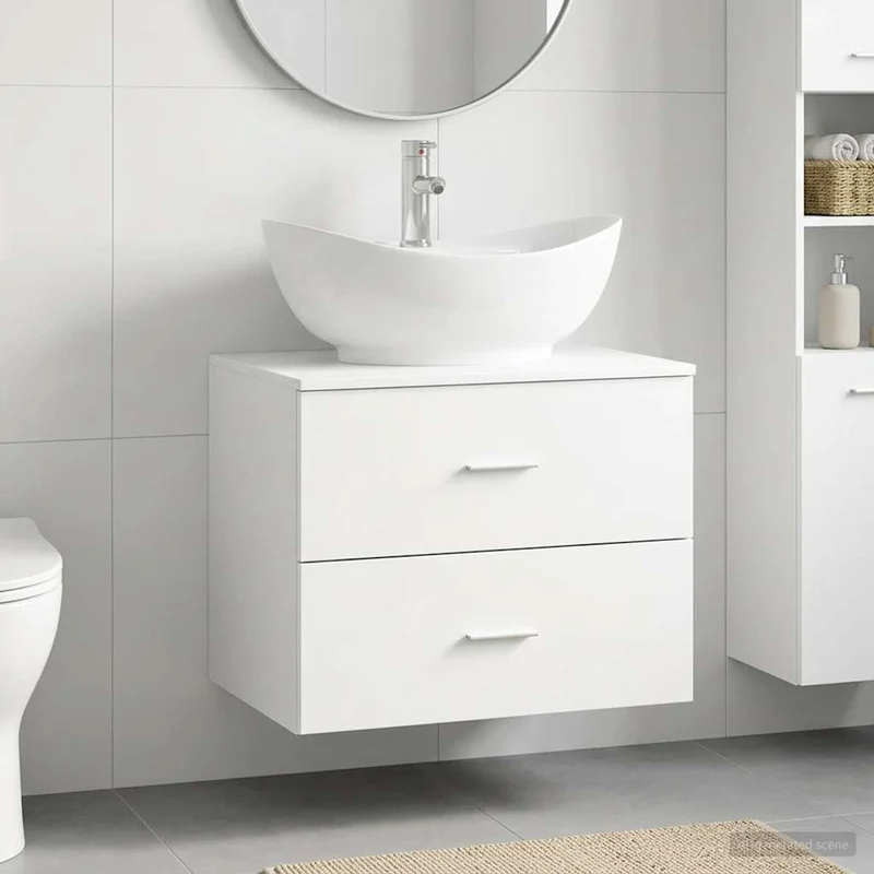 vidaXL Badkamermeubel Set Wit Bewerkt hout
