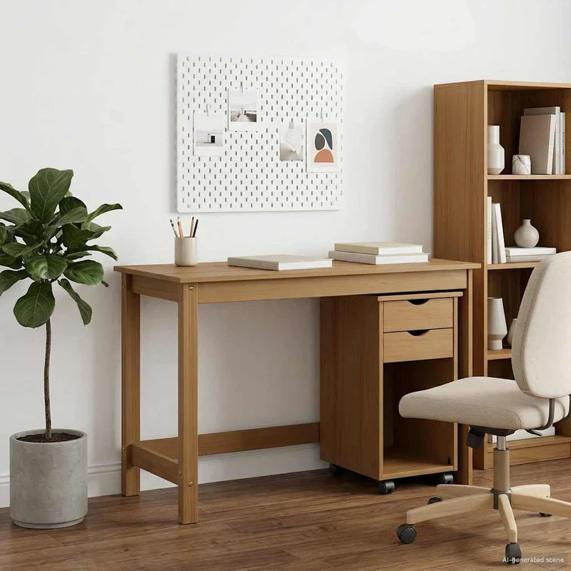 vidaXL Bureau kast set 2 st HoningBruin Massief grenenhout