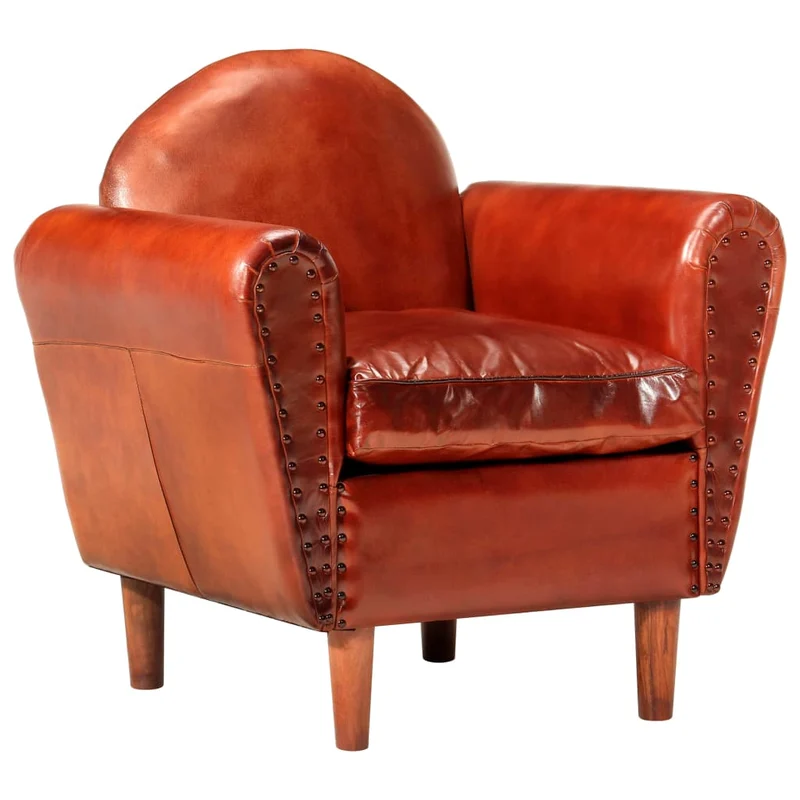 vidaXL Kuipstoel 77x65x79 cm echt leer bruin