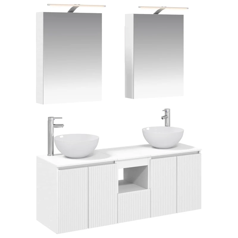 vidaXL Badkamerkast set 5 pcs Wit 50 x 14,5 x 70 cm Bewerkt hout
