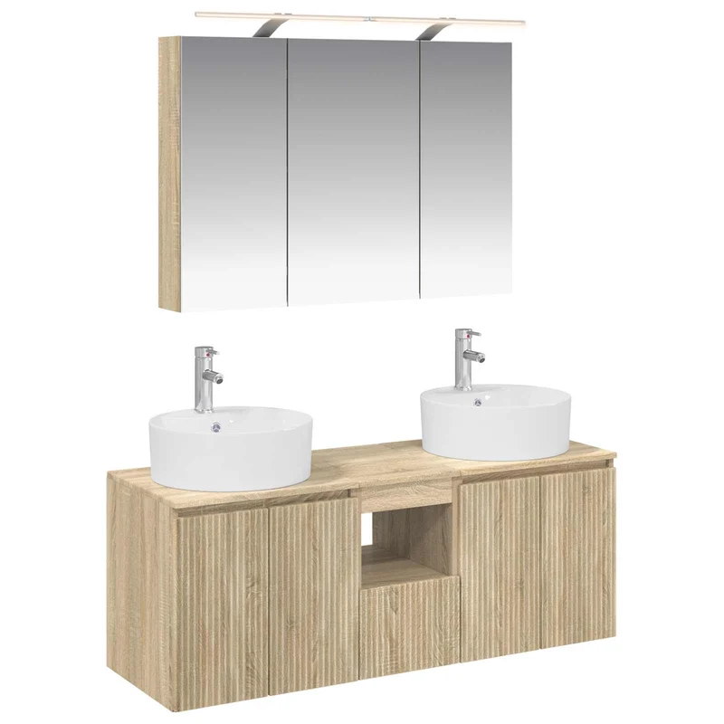 vidaXL Badkamerkast set 4 pcs Wit Bewerkt hout