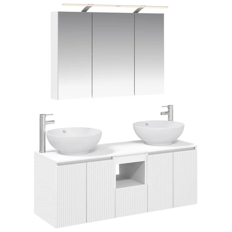 vidaXL Badkamerkast set 4 pcs Wit Bewerkt hout