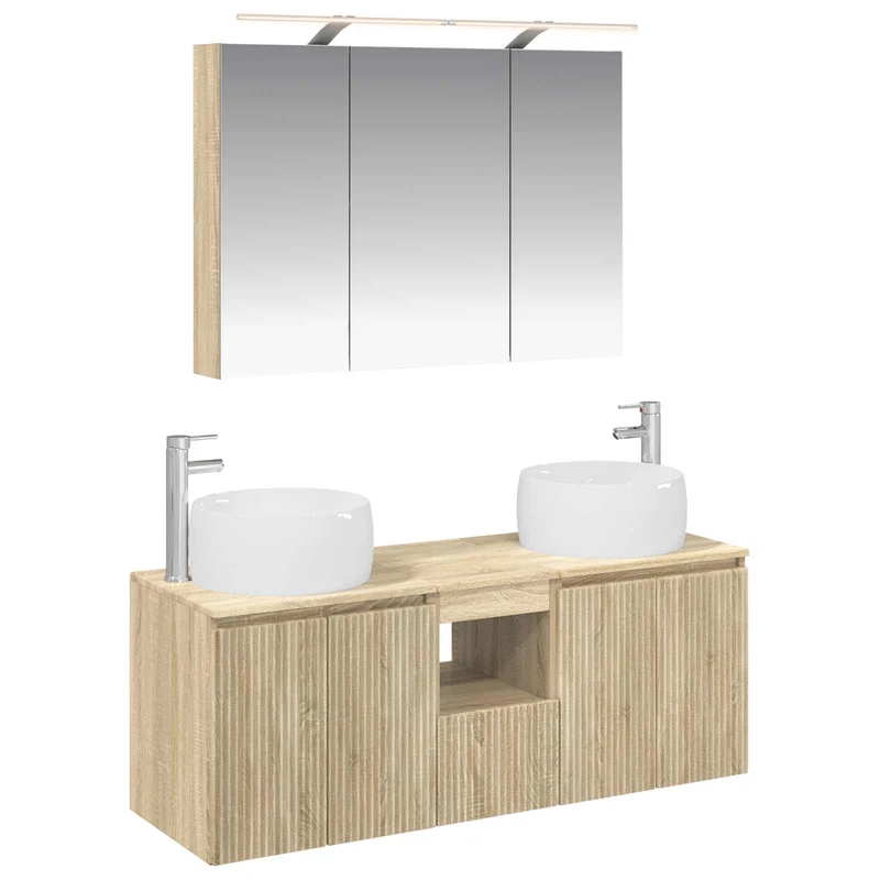 vidaXL Badkamerkast set 4 pcs Wit Bewerkt hout
