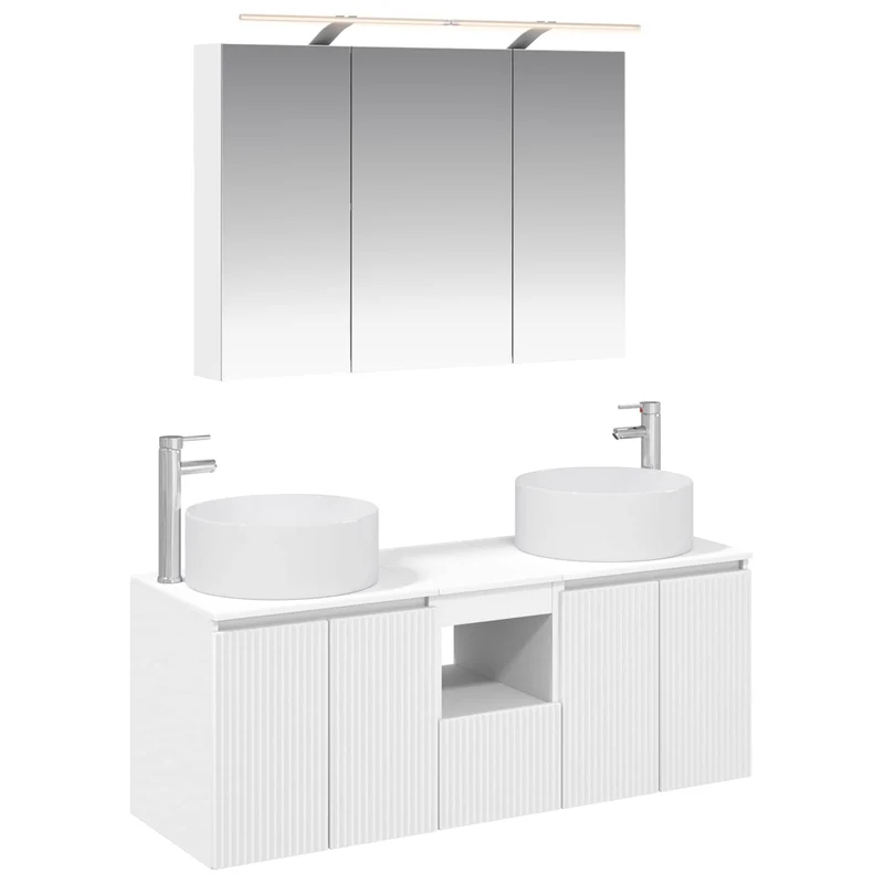 vidaXL Badkamerkast set 4 pcs Wit 100 x 14,5 x 70 cm Bewerkt hout
