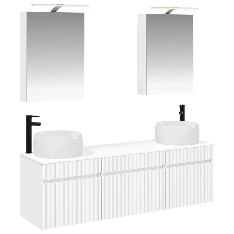 vidaXL Badkamerkast set 5 pcs Wit 50 x 14,5 x 70 cm Bewerkt hout