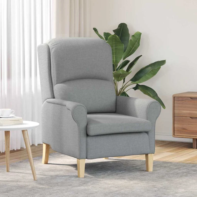 vidaXL Fauteuil Lichtgrijs Stof