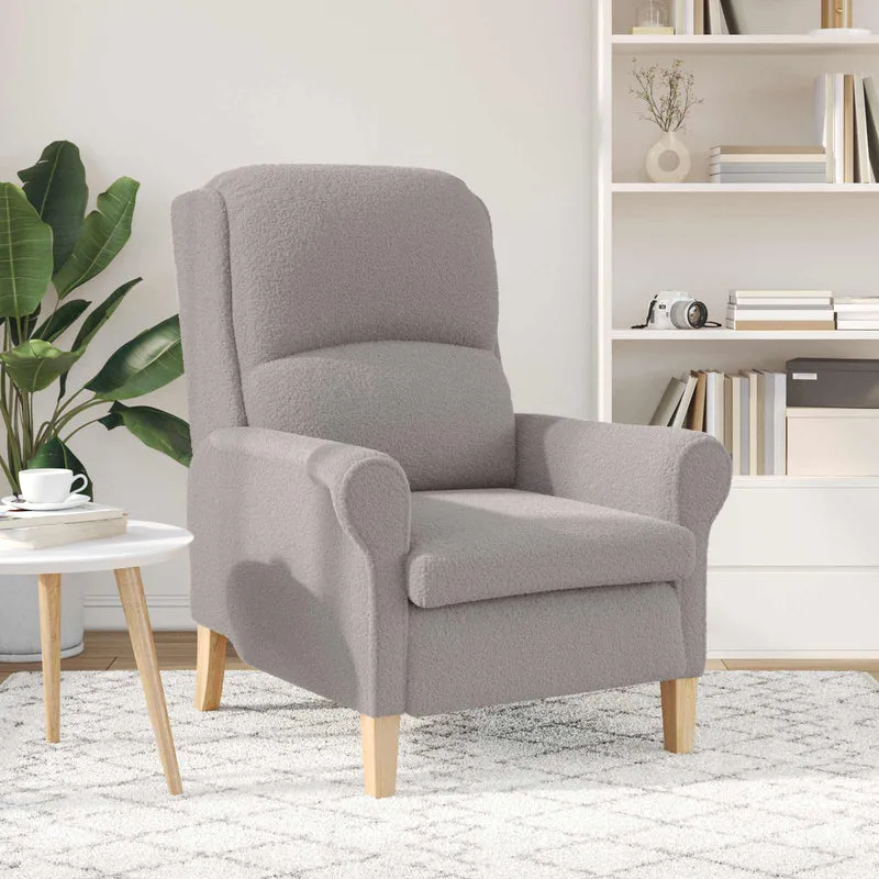 vidaXL Fauteuil Lichtgrijs Zachte Sherpa-stof