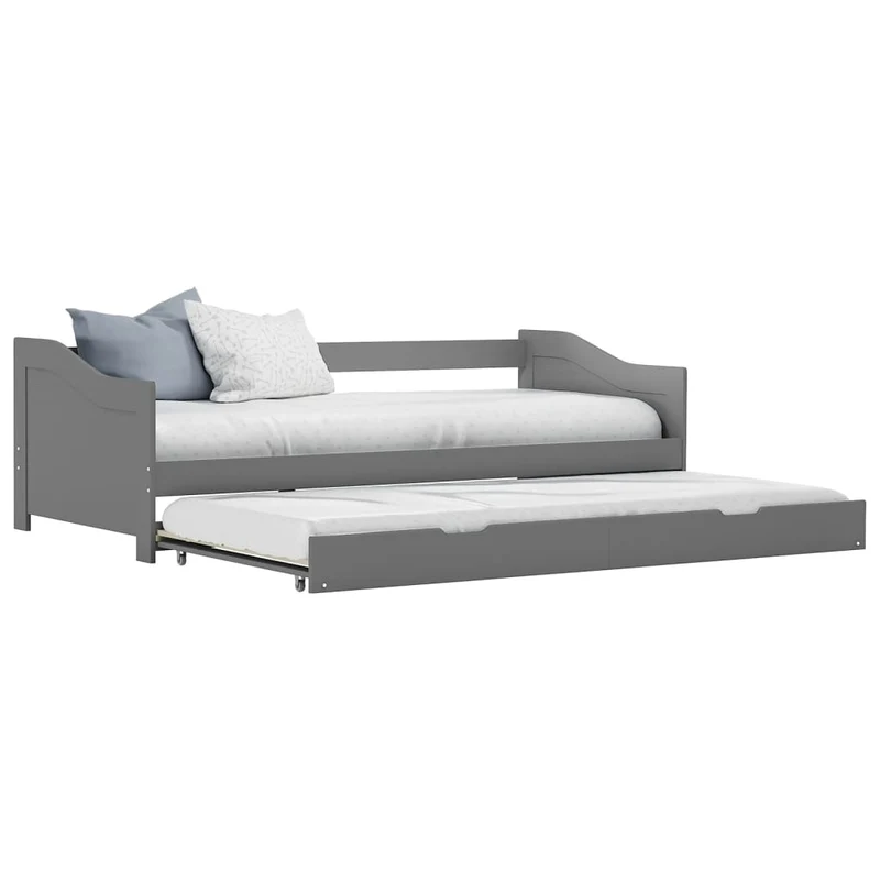 vidaXL Bedbank uittrekbaar grenenhout wit 90x200 cm