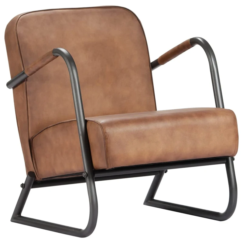 vidaXL Relaxfauteuil echt leer lichtbruin