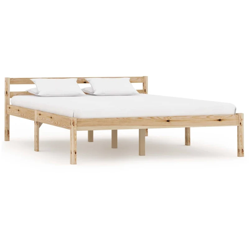 vidaXL Bedframe massief grenenhout wit 90x200 cm