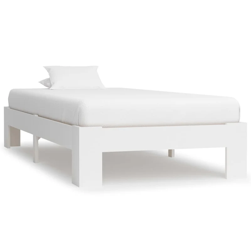 vidaXL Bedframe massief grenenhout wit 90x200 cm