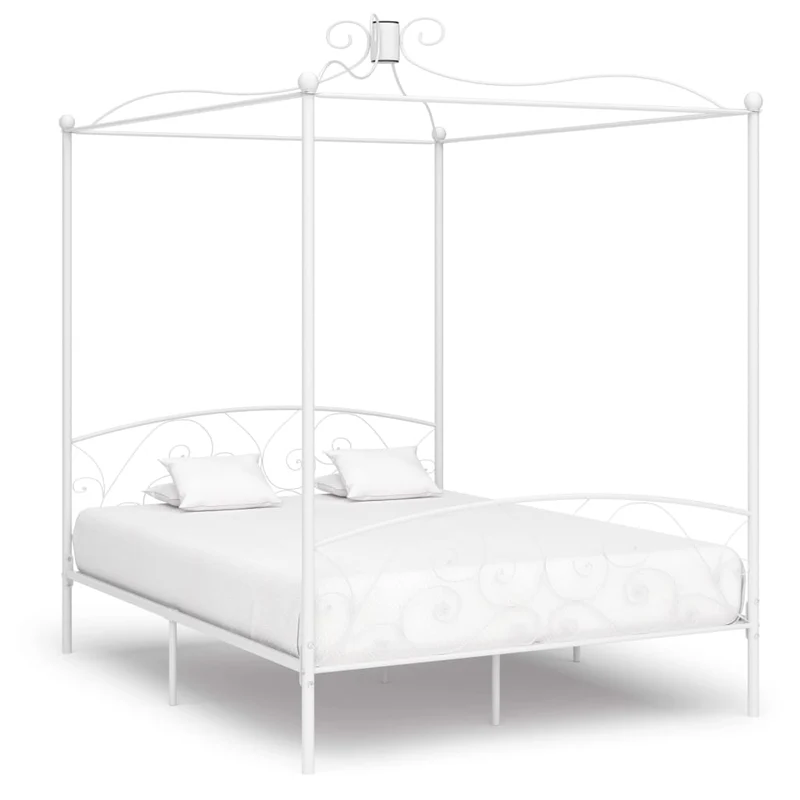 vidaXL Hemelbedframe metaal wit 90x200 cm