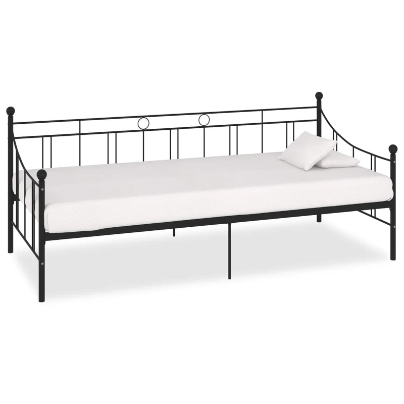 vidaXL Slaapbank metaal zwart 90x200 cm
