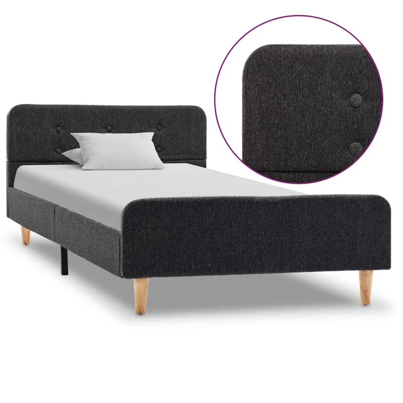 vidaXL Bedframe jute donkergrijs 90x200 cm