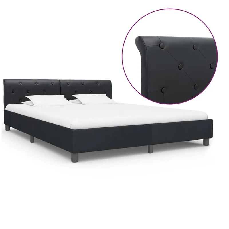 vidaXL Bedframe kunstleer wit 90x200 cm