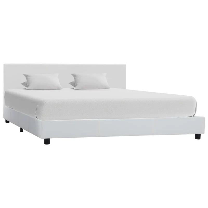 vidaXL Bedframe kunstleer wit 90x200 cm