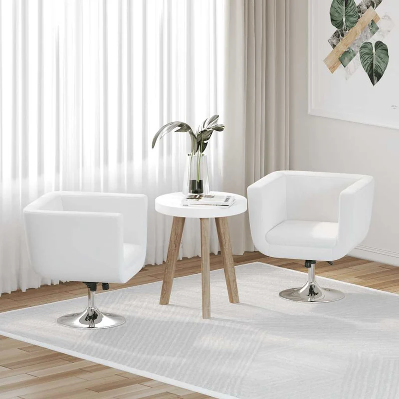vidaXL Barstoelen 2 st kunstleer wit