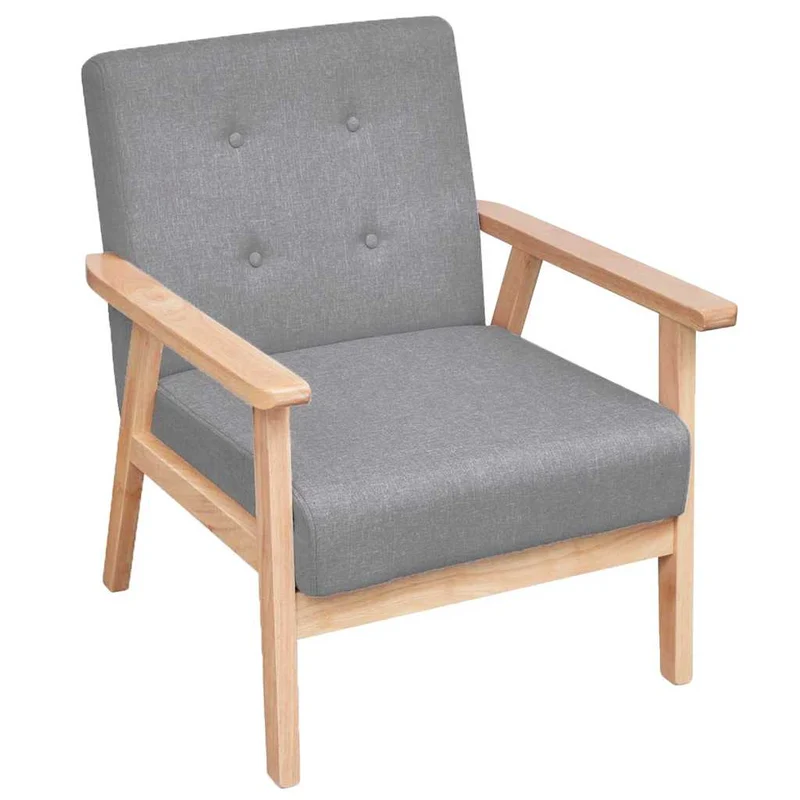 vidaXL Fauteuil stof lichtgrijs