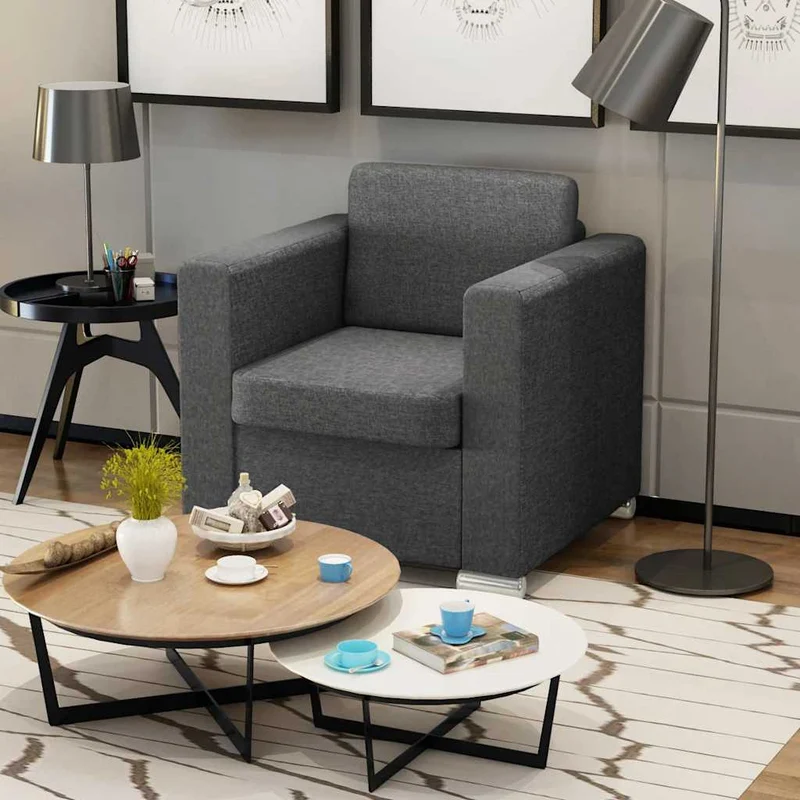 vidaXL Fauteuil stof lichtgrijs