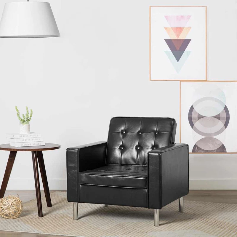 vidaXL Fauteuil zwart 75x70x75 cm kunstleer