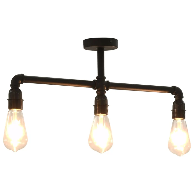 vidaXL Plafondlamp 3xE27 zwart