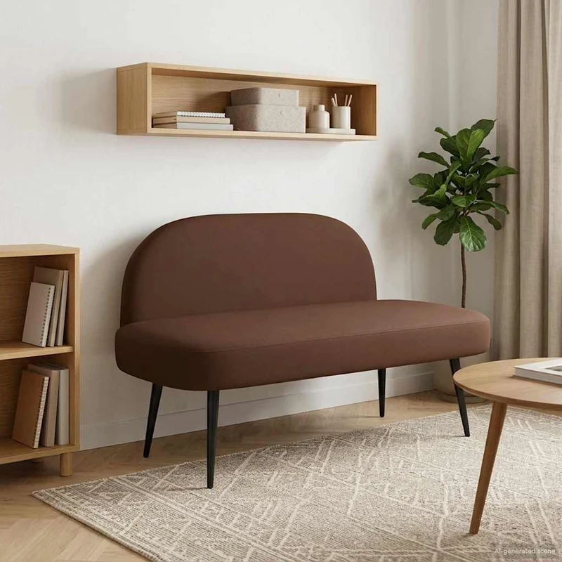 vidaXL Gevuld bankje met rugleuning Crèmekleurig 110 x 60 x 76 cm