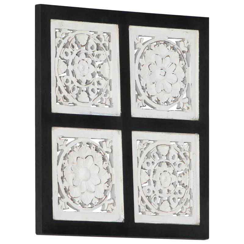 vidaXL Kunst Decoratie Zwart en Wit 40 x 40 x 1,5 cm