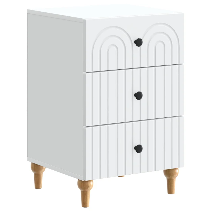 vidaXL Nachtkastje met lade Wit 43x 41 x 66,5 cm Bewerkt hout