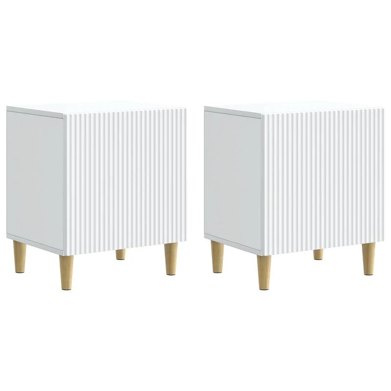 vidaXL Nachtkastje 2 pcs Wit 43 x 34,5 x 50 cm Bewerkt hout