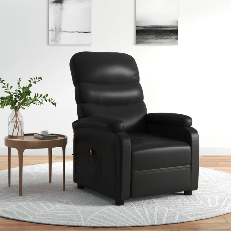 vidaXL Fauteuil elektrisch verstelbaar kunstleer zwart
