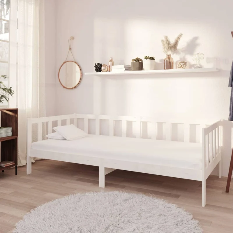 vidaXL Slaapbank met matras massief grenenhout 90x200 cm