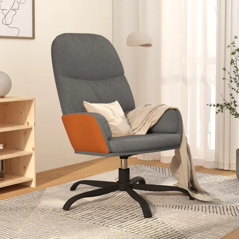 vidaXL Relaxstoel met voetenbank stof mosterdgeel