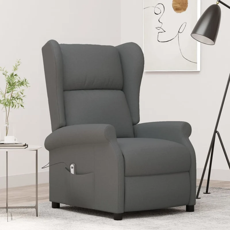 vidaXL Fauteuil elektrisch verstelbaar stof lichtgrijs