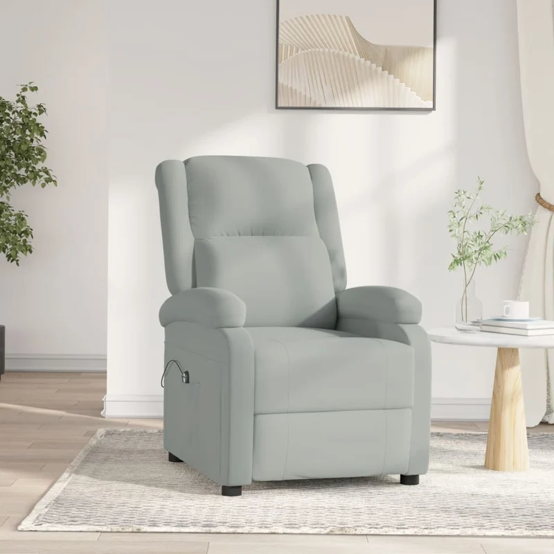 vidaXL Fauteuil elektrisch verstelbaar stof lichtgrijs
