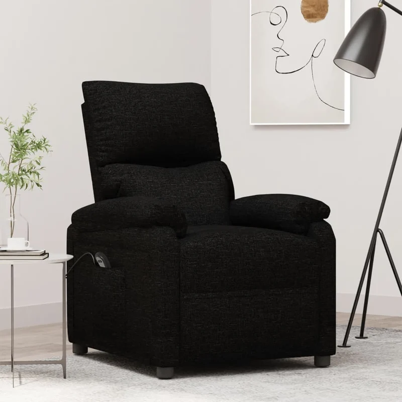 vidaXL Fauteuil verstelbaar elektrisch stof zwart