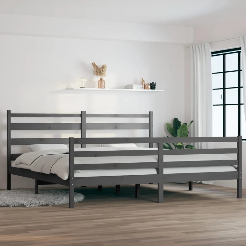 vidaXL Bedframe massief grenenhout wit 100x200 cm