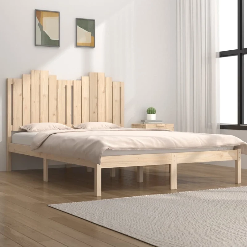 vidaXL Bedframe massief grenenhout zwart 75x190 cm