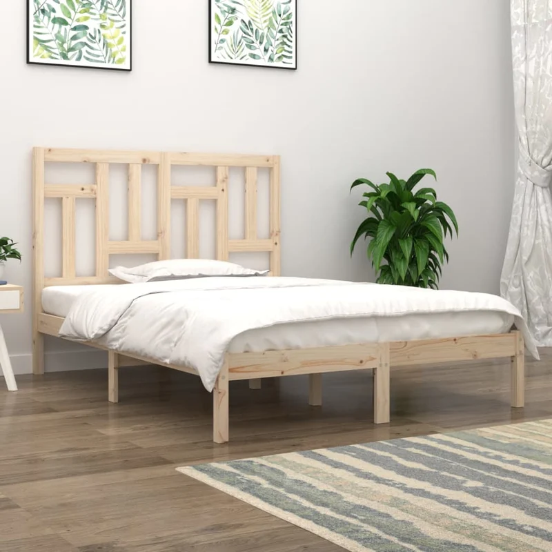 vidaXL Bedframe massief hout 135x190 cm