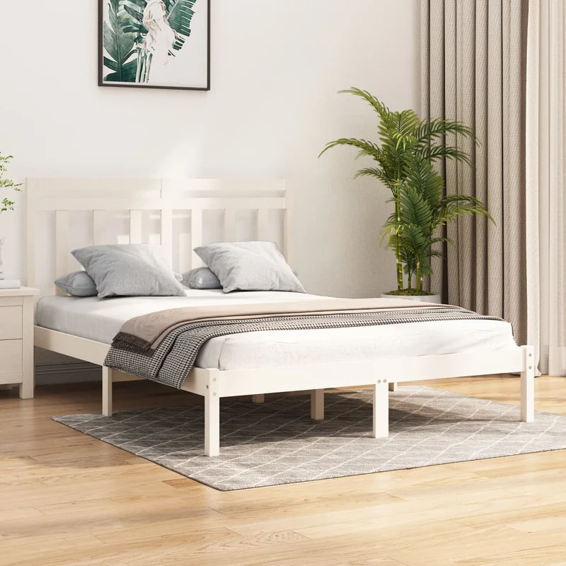 vidaXL Bedframe massief hout zwart 75x190 cm