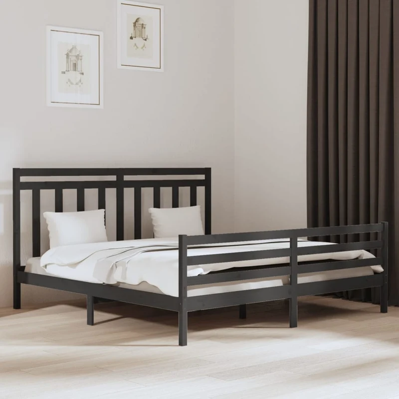 vidaXL Bedframe massief hout wit 100x200 cm