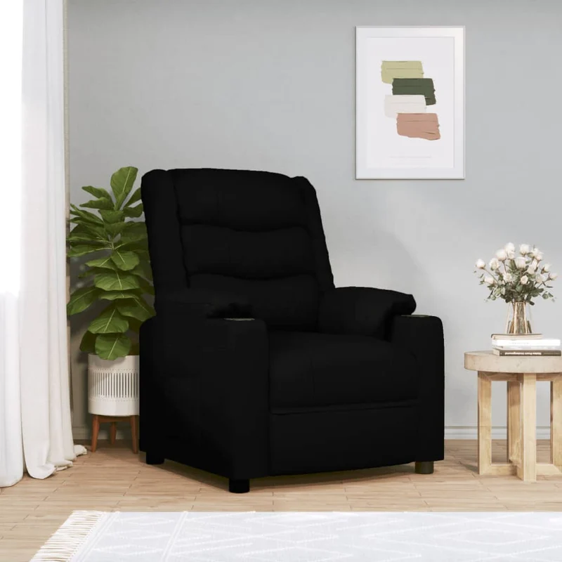 vidaXL Fauteuil elektrisch verstelbaar kunstleer zwart