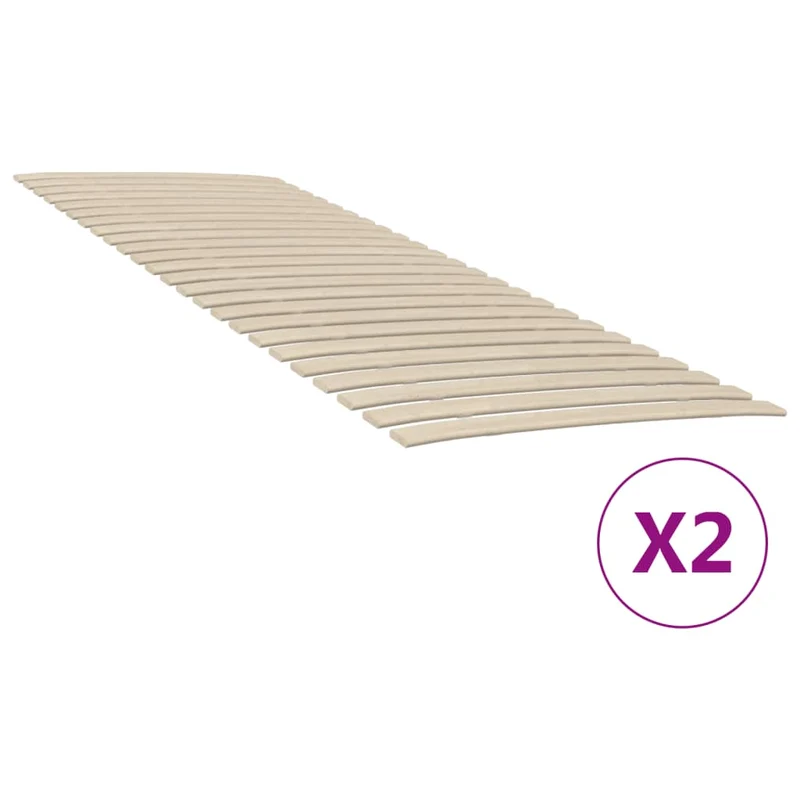 vidaXL Lattenbodem met 48 latten 2 stuks 70x200 cm
