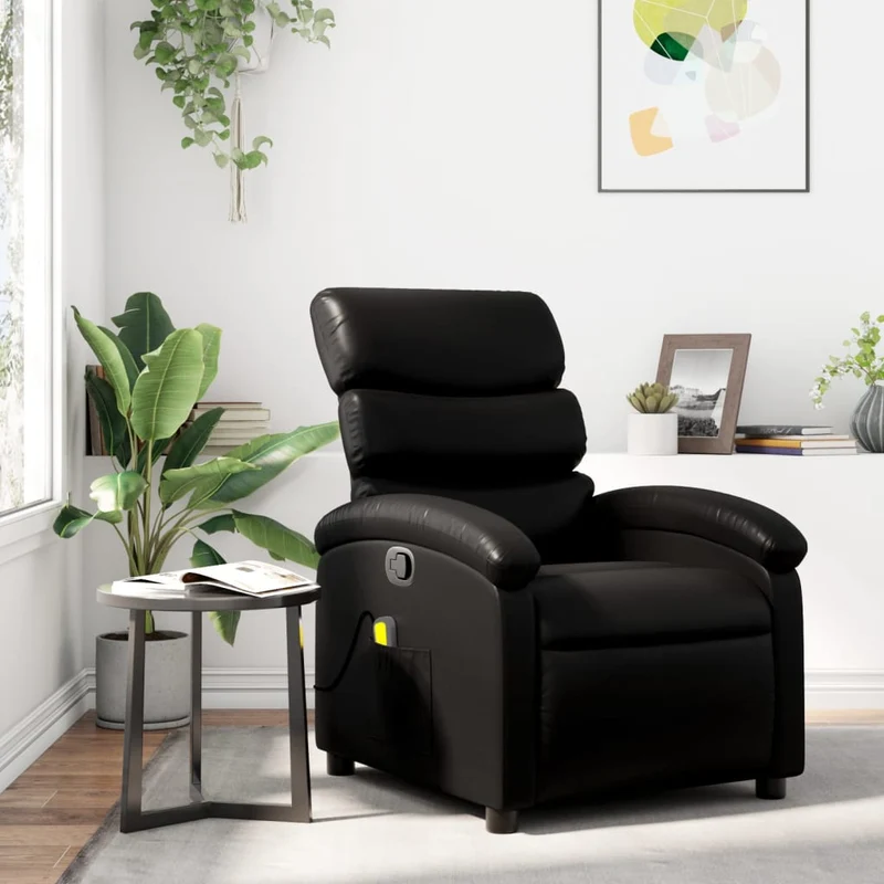 vidaXL Massagestoel van zwart kunstleer